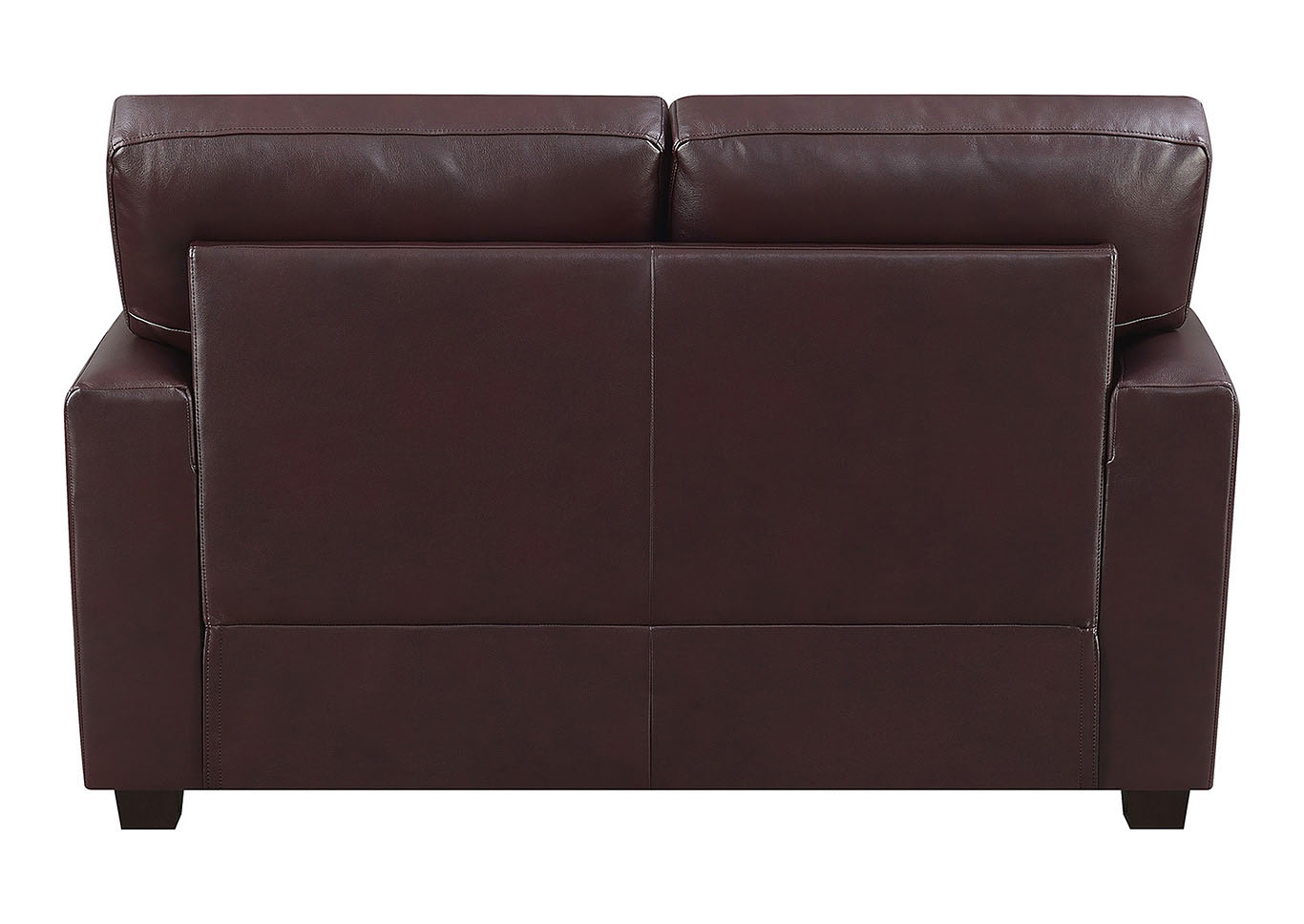 Stephanie Burgundy Leather Match Stationary Loveseat,Taba Home Furnishings